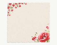 Notepaper editable mockup, flower border psd. Remixed by rawpixel.