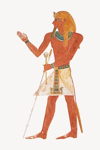 Thutmose I, ancient Egyptian illustration by Nina de Garis Davies.  Remixed by rawpixel. 