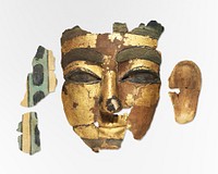 Mask (1550–1295 B.C.) ancient Egyptian object in gold. Original public domain image from The MET Museum. Digitally enhanced by rawpixel.