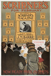 Scribner's: "Tommy and Grizel" by J. M. Barrie, February (1900). Original public domain image from The MET Museum. Digitally enhanced by rawpixel.