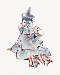 Clown, vintage illustration by George Reiter Brill.  Remixed by rawpixel. 