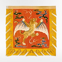 Banner (one of a pair) (19th century) textiles-embroidered silk. Original public domain image from The MET Museum. Digitally enhanced by rawpixel.