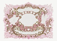Pink ornate badge, vintage design psd.  Remixed by rawpixel. 