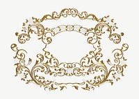 Ornate badge, vintage design psd.  Remixed by rawpixel. 