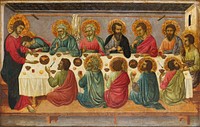 The Last Supper (1325–1330) ancient painting by Ugolino da Siena. Original public domain image from The MET Museum. Digitally enhanced by rawpixel.