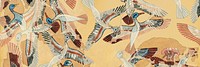 Egyptian flying ducks background, animal patterned design by William J. Palmer-Jones.  Remixed by rawpixel.