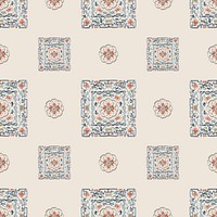 Vintage flower panel background, Chinese patterned design.  Remixed by rawpixel.