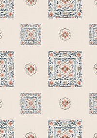 Vintage flower panel background, Chinese patterned design.  Remixed by rawpixel.