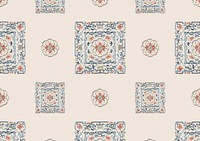 Vintage flower panel background, Chinese patterned design.  Remixed by rawpixel.