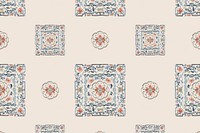 Vintage flower panel background, Chinese patterned design.  Remixed by rawpixel.