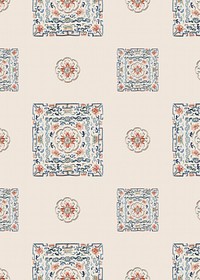 Vintage flower panel background, Chinese patterned design.  Remixed by rawpixel.