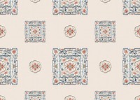 Vintage flower panel background, Chinese patterned design.  Remixed by rawpixel.