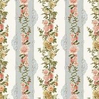 Vintage flower patterned background  psd.  Remixed by rawpixel.