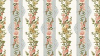 Vintage flower patterned HD wallpaper.  Remixed by rawpixel.