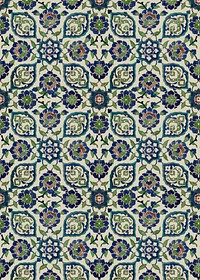 Vintage floral tile background, abstract pattern.  Remixed by rawpixel.