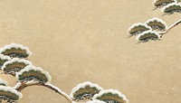 Snow-laden Pine Boughs background, Japanese tree illustration by Ogata Kenzan.  Remixed by rawpixel.