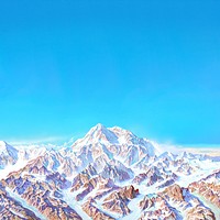 Denali National Park background, mountain landscape by Heinrich C. Berann.  Remixed by rawpixel.