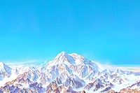 Denali National Park background, mountain landscape by Heinrich C. Berann.  Remixed by rawpixel.