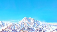 Denali National Park background, mountain landscape by Heinrich C. Berann.  Remixed by rawpixel.