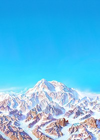 Denali National Park background, mountain landscape by Heinrich C. Berann.  Remixed by rawpixel.