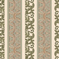 Ornamental leaf patterned background, vintage botanical illustration  psd.  Remixed by rawpixel.