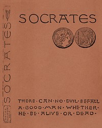 Socrates. : A translation of the Apology, Crito, and parts of the Phaedo of Plato. [Spine and front cover] (1883) binding designed by Sarah Whitman. Original public domain image from Digital Commonwealth. Digitally enhanced by rawpixel.