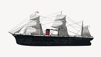 Sailing ship, vintage vehicle illustration.  Remixed by rawpixel. 