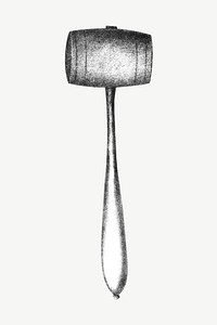 Hammer, vintage gardening tool illustration psd.  Remixed by rawpixel. 