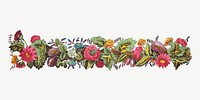 Vintage flower divider element, illustration by Louis-Albert DuBois psd.  Remixed by rawpixel. 