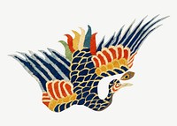 Japanese peacock, vintage animal illustration psd.  Remixed by rawpixel. 