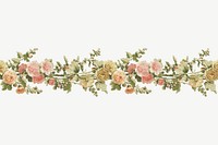 Vintage flower divider, botanical illustration psd.  Remixed by rawpixel. 