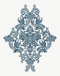 Ornate floral, decorative element illustration psd.  Remixed by rawpixel. 