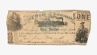 Bank note (1862) vintage money. Original public domain image from The Smithsonian Institution. Digitally enhanced by rawpixel.