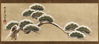 Snow-laden Pine Boughs (1663-1743) Japanese botanical illustration by Ogata Kenzan. Original public domain image from The Smithsonian Institution. Digitally enhanced by rawpixel.