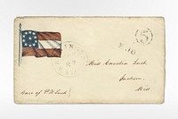 Confederate patriotic cover (1861) vintage letter envelope. Original public domain image from The Smithsonian Institution. Digitally enhanced by rawpixel.