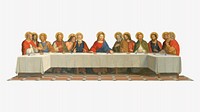 The Last Supper, vintage illustration by H. Siddons Mowbray.  Remixed by rawpixel. 