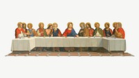 The Last Supper, vintage illustration by H. Siddons Mowbray psd.  Remixed by rawpixel. 