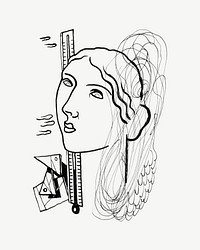Thermometer woman, vintage illustration by Mikulas Galanda psd.  Remixed by rawpixel. 