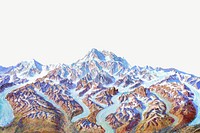Denali National Park border, illustration by Heinrich C. Berann psd.  Remixed by rawpixel. 