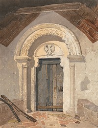 Norman Doorway, Tottenhill Church, Norfolk (1782–1842) painted by the follower of John Sell Cotman. Original public domain image from Yale Center for British Art. Digitally enhanced by rawpixel.