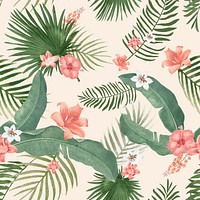 Watercolor tropical pattern psd