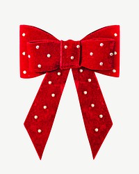 Red ribbon bow isolated object psd
