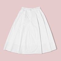 White flared skirt mockup psd women’s fashion