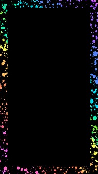 Rainbow splash frame iPhone wallpaper, black design