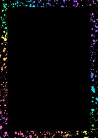 Rainbow splash frame background, black design