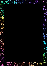 Rainbow splash frame background, black design