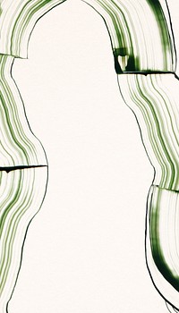 Beige abstract iPhone wallpaper, green brush stroke border