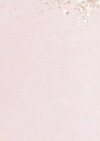 Pastel pink aesthetic background, gold glitter border