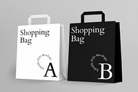 Paper shopping bag mockup psd