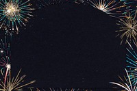 Festival fireworks frame background, party & celebration design